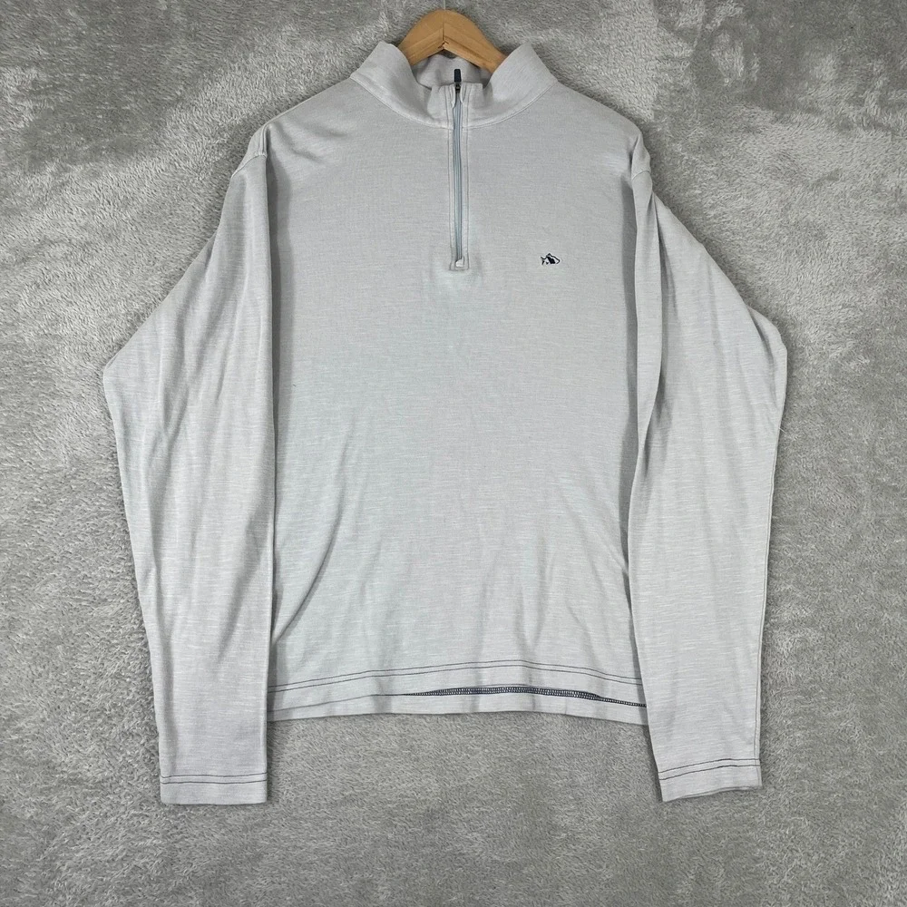 Fish Hippie Co Quarter Zip Pullover Mens Large Gray Waterside Original Coastal